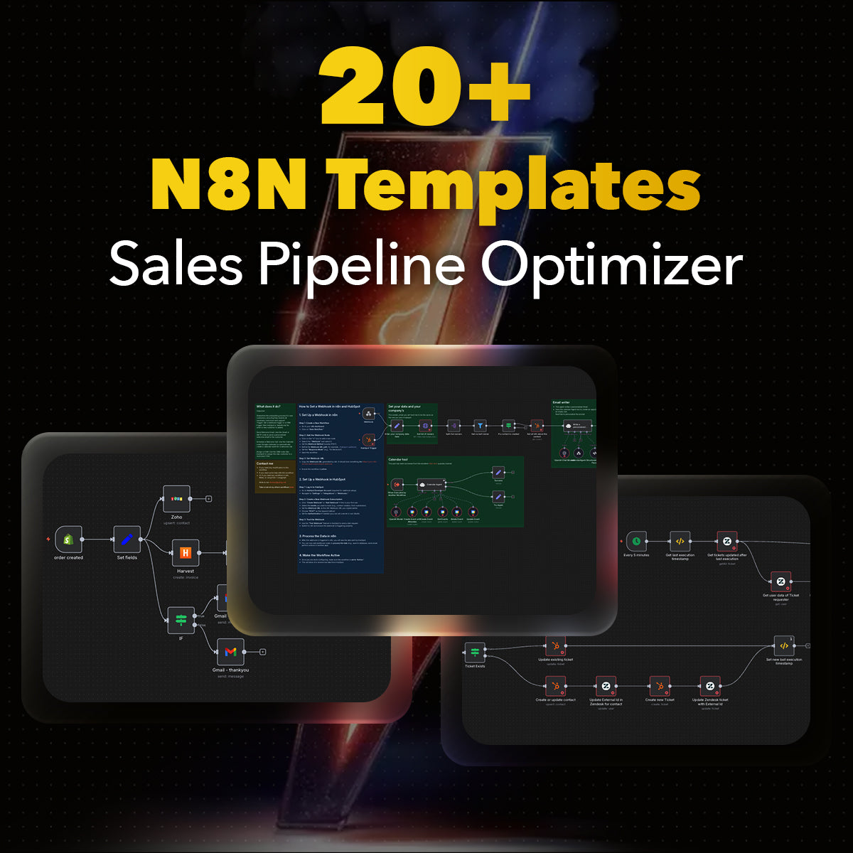 20+ N8N Templates - Sales Pipeline Optimizer: Complete CRM Integration & Revenue Generation Automation System